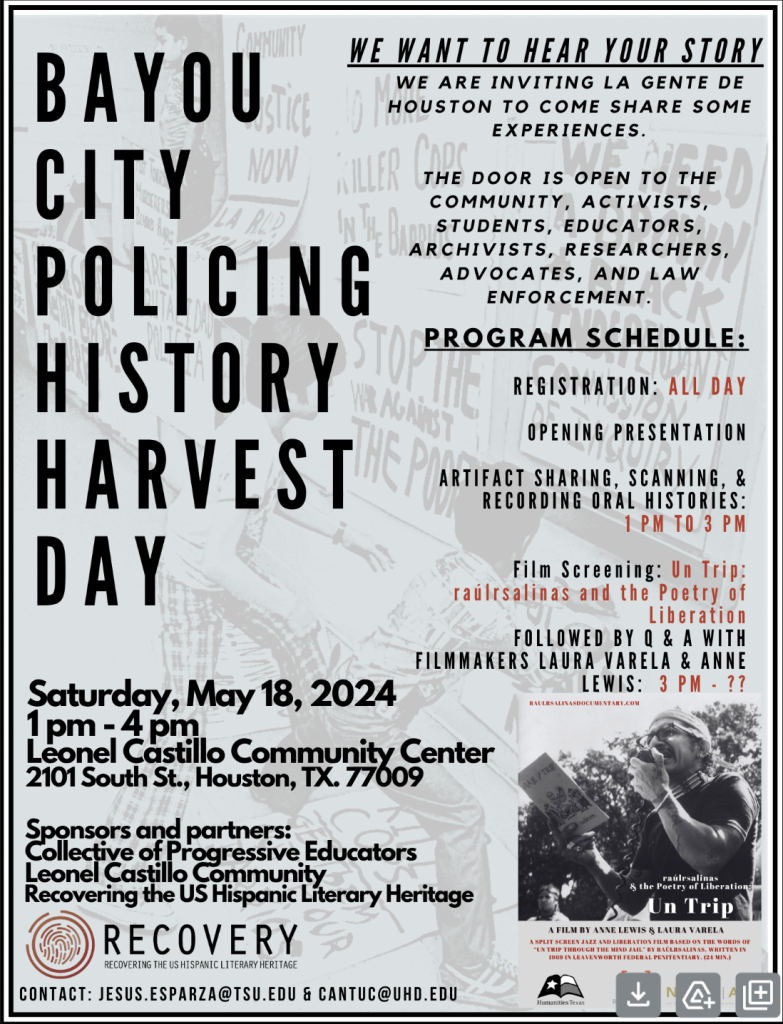 Bayou City Policing History Harvest Day Screening in Houston May 18th 2024